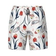 thumbnail image 4 of Lsque Mens Swim Trunks Tulips Flowers Pattern - Bathing Suit Compression Liner - Beach Swim Shorts Swimwear - (S-3XL) - Stretch Quick Dry -Medium, 4 of 9