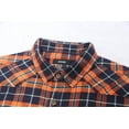 thumbnail image 4 of Men's Casual Flannel Plaid Shirt Sleeveless Cotton Plus Size Vest Black&Orange XL, 4 of 5