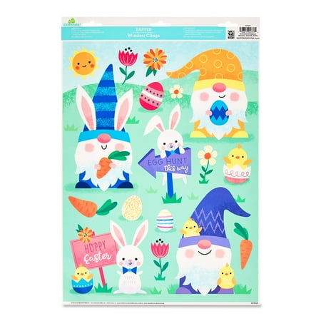 Way To Celebrate Easter Gnome Bunny Window Clings