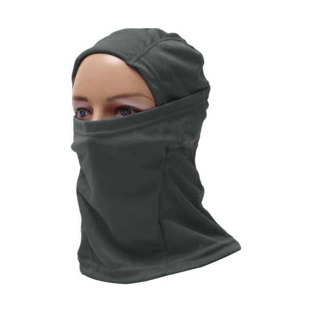 Máscara facial completa de poliéster, cubierta facial transpirable, absorbe el sudor, gris oscuro, 1 pieza