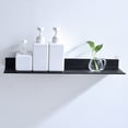 thumbnail image 4 of Bathroom Shelf - Black Bathroom Single-layer Space Aluminum Matte Rack Shelve Wall Hanging Shelves Square Shelves with Screws for Bathroom Lavatory Kitchen Shampoo(50cm), 4 of 7