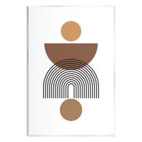Stupell Industries Brown Shapes on White Abstract Painting Unframed Art Print Wall Art, 10 x 15