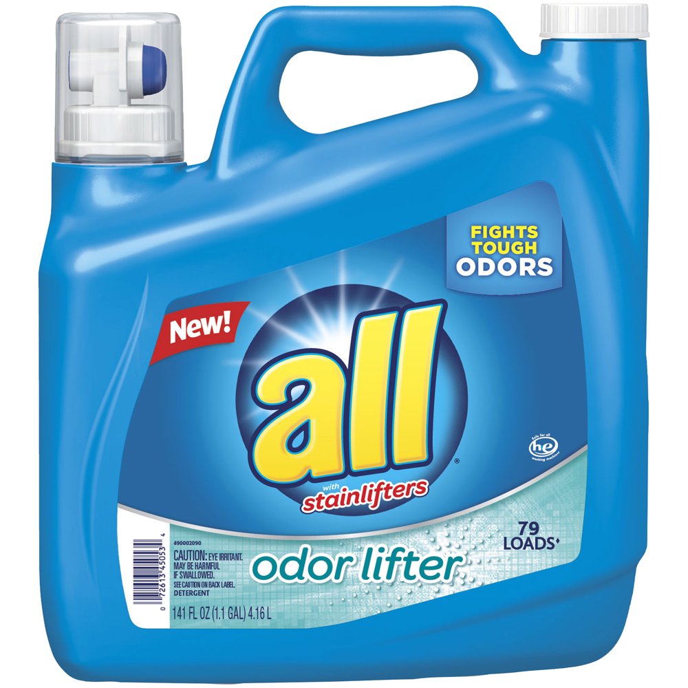 all Laundry Detergent Liquid, Odor Lifter, Tackles Tough Odors For