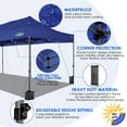 thumbnail image 3 of COBIZI 10x30 Heavy Duty Pop-up Canopy Tent with Adjustable Height, Waterproof and Instant Outdoor Shelter, Event Canopy for Beach,Party,Camping Includes 4 Sandbags and Wheeled Bag,Dark Blue, 3 of 9