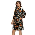 thumbnail image 5 of VEPKUL V Neck Plus Size Dresses 3/4 Sleeve Casual Loose Swing Fall Dress with Pockets Flower93_5X, 5 of 9
