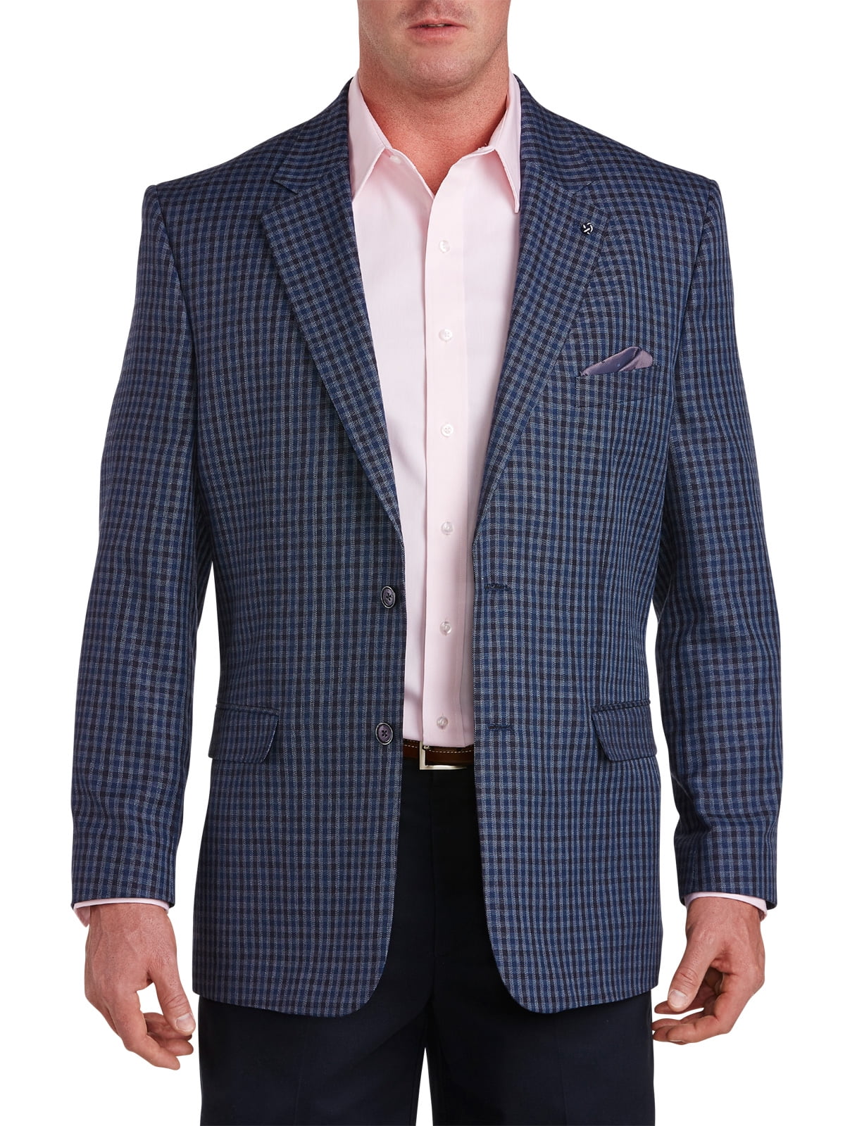 Men's Big & Tall Oak Hill Jacket-Relaxer Gingham Sport Coat - Walmart.com