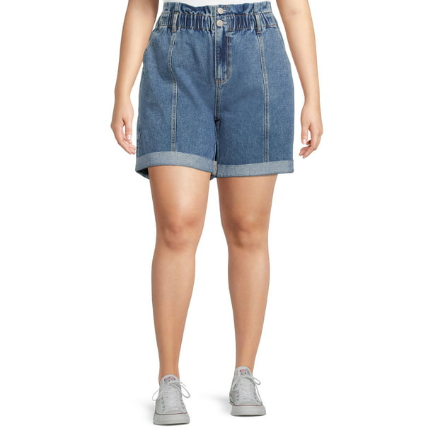 Terra & Sky Women's Plus Size High Rise Paperbag Shorts - Walmart.com