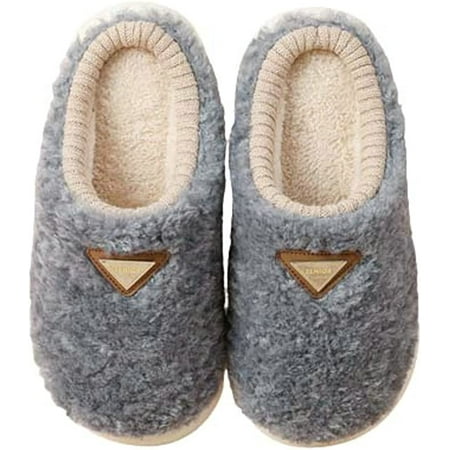 

DabuLiu Women Men Fluffy Faux Fur Soft Warm House Shoes Furry Plush Non-slip Memory Foam Indoor Slippers Winter Fall