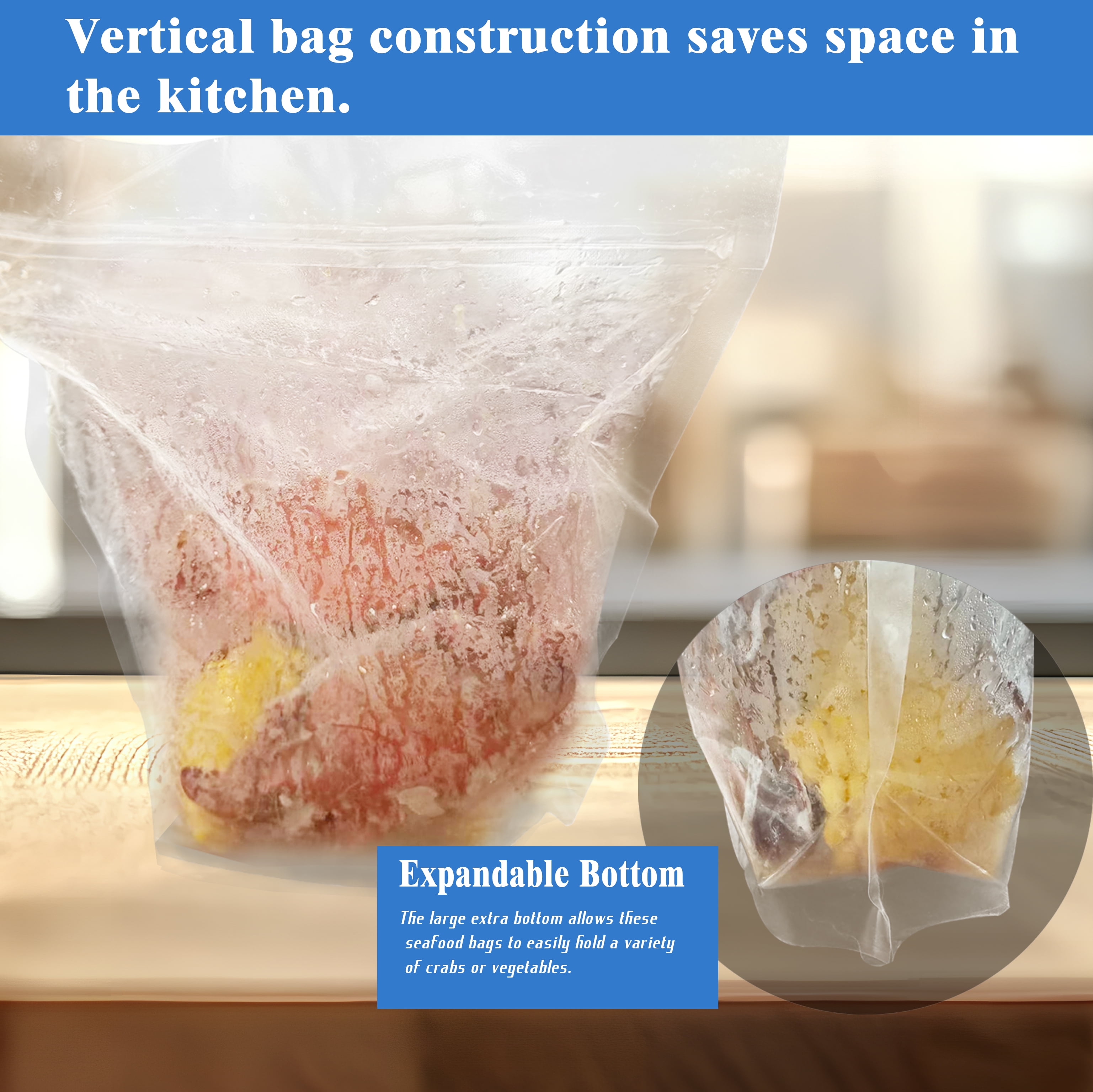 Seafood Boil Bags Large Size Boil Bag for Fish, Crab, Shrimp, and Veggies - Cooking and Storage bag