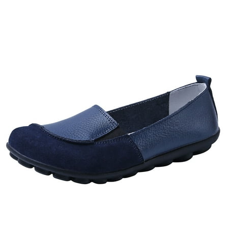 

casual shoes for Women Ladies Shoes Casual Fashion Flat Heel Sole Single Shoes Loafers Shoes Shoes Casual Shoes PU Dress Sandals for Women Dark Blue
