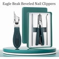 thumbnail image 2 of 3 Sets of Eagle Beak Beveled Nail Clippers for Men Women, Wide Jaw Opening Anti-Splash Slanted Nail Clipper for Thick Nails, Seniors & Ingrown Care (Green), 2 of 7