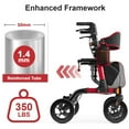 thumbnail image 5 of QEEKA Rollator Walker with Seat,350 lb Weight Capacity,18" Big Seat,8" All-Terrain Wheels,6-Level Adjustable Height,Lightweight Aluminum Frame Rollator Walkers for Seniors, 5 of 6