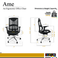 thumbnail image 6 of Ame Ergonomic High Back Adjustable  Office Chair With Lumbar Support, 6 of 6
