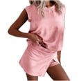 thumbnail image 2 of Kilaqueen Women 2 Piece Set Summer Casual Crew Neck Sleeveless Tank Top and Skorts Shorts Matching Sets Sweatsuit Tracksuit Outfits Split Athletic Skirt with Shorts Underneath Lounge Set, 2 of 9