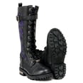 thumbnail image 2 of Milwaukee Leather MBL9357 Women's Black 14” Tall Motorcycle Boots Lace-Up High-Rise Purple Embroidered Leather Shoe 8, 2 of 10