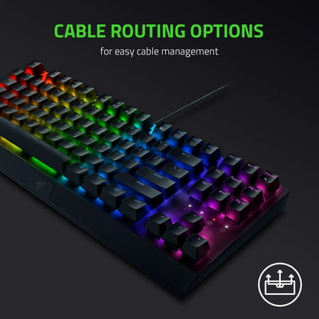 Razer - BlackWidow V3 TKL Wired Mechanical Green Clicky Tactile Switch Gaming Keyboard with Chroma RGB Backlighting - Black