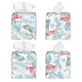 thumbnail image 2 of Fotbe Tropical Flamingo Porta Pañuelos Decorativo de Cuero, Caja Cuadrada Moderna para Pañuelos Faciales, Organizador y Dispensador 5x5x5'', 2 of 7