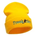 thumbnail image 4 of Soccer Free Kicks Embroidered 12 Inch Long Knitted Beanie - Yellow OSFM, 4 of 5