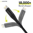 thumbnail image 2 of Overtime Charger | Lightning Charger Cable 10Ft, Long Nylon Braided Phone Charger and Sync Cable - Black, 2 of 9