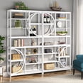 thumbnail image 3 of Tribesigns Bookshelf, Industrial 8-Tier Etagere Bookcases, Rustic Tall Book Shelf Open Display Shelves, Wood Look Accent Shelving Unit with Metal Frame for Home Office, Living Room, Bedroom, 3 of 7