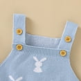 thumbnail image 4 of JAJAHO Baby Girls Easter Bunny Bodysuit Adjustable Straps Knitted Cute Rabbit Design Summer Toddler Girl Romper Clothes 0-18M Stylish Onesie, 4 of 4
