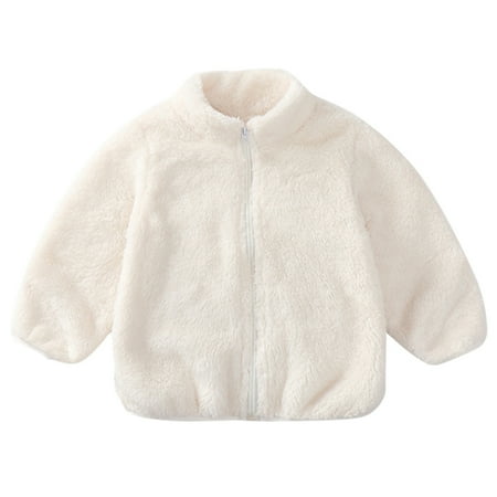 

Child Sweater Toddler Boys Girls Long Sleeve Winter Solid Fleece Zippered Jacket Thicken Warm Outwear Coat
