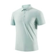 thumbnail image 5 of Mens Business Polo Shirt Short Sleeve T Shirt Lightweight Tee Summer Breathable Top Blue M, 5 of 9