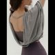 thumbnail image 5 of Camisa de Cuello Redondo Sin Espalda para Mujer, Blusa de Media con Protección Solar, Blusa Informal Holgada de Verano para Hacer Ejercicio y Vacaciones Gris M, 5 of 8