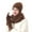 Coffee Hat fot Girl and Boy, variant on Winter Warm Wool Hat Scarf Gloves Set Double Layer Thick Knit Warmth Windproof Casual for Women for Chilly Days Three-piece Suit White Free Size