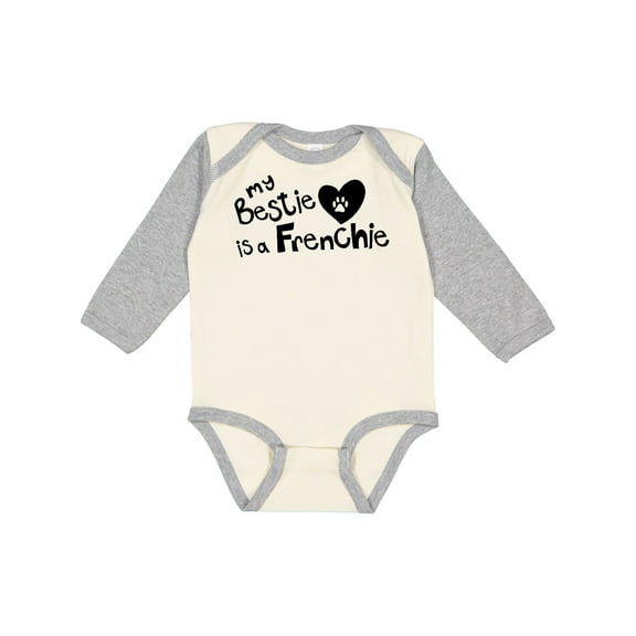 Inktastic Bestie Frenchie Boys or Girls Long Sleeve Baby Bodysuit