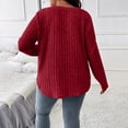thumbnail image 4 of Endives Womens Sweater Casual Knit V Neck Solid Color Tops Lightweight Long Sleeve Tops Womens Plus XL-5XL, 4 of 6
