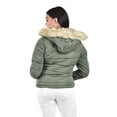 thumbnail image 3 of Chamarra acolchada con capucha Roman Fashion /Juvenil, 7504 (Verde militar) verde oscuro EG, 3 of 5