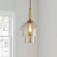 thumbnail image 7 of ECD LIGHTING Modern Glass Pendant Light with 3 Glass Shades in Amber Color - Large, 7 of 7