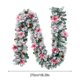 thumbnail image 3 of Adornos navideños, adornos para árbol de Navidad, ratán blanco flocado decorativo para puerta, escalera, pasamanos, ramas de pino, ratán de imitación., 3 of 9