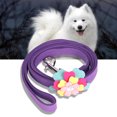 thumbnail image 4 of ZOUSSIQI Beautiful Flower Pet Pulling Rope Puppy Dog Pulling Cable Leash (Purple) CW2519#587, 4 of 11