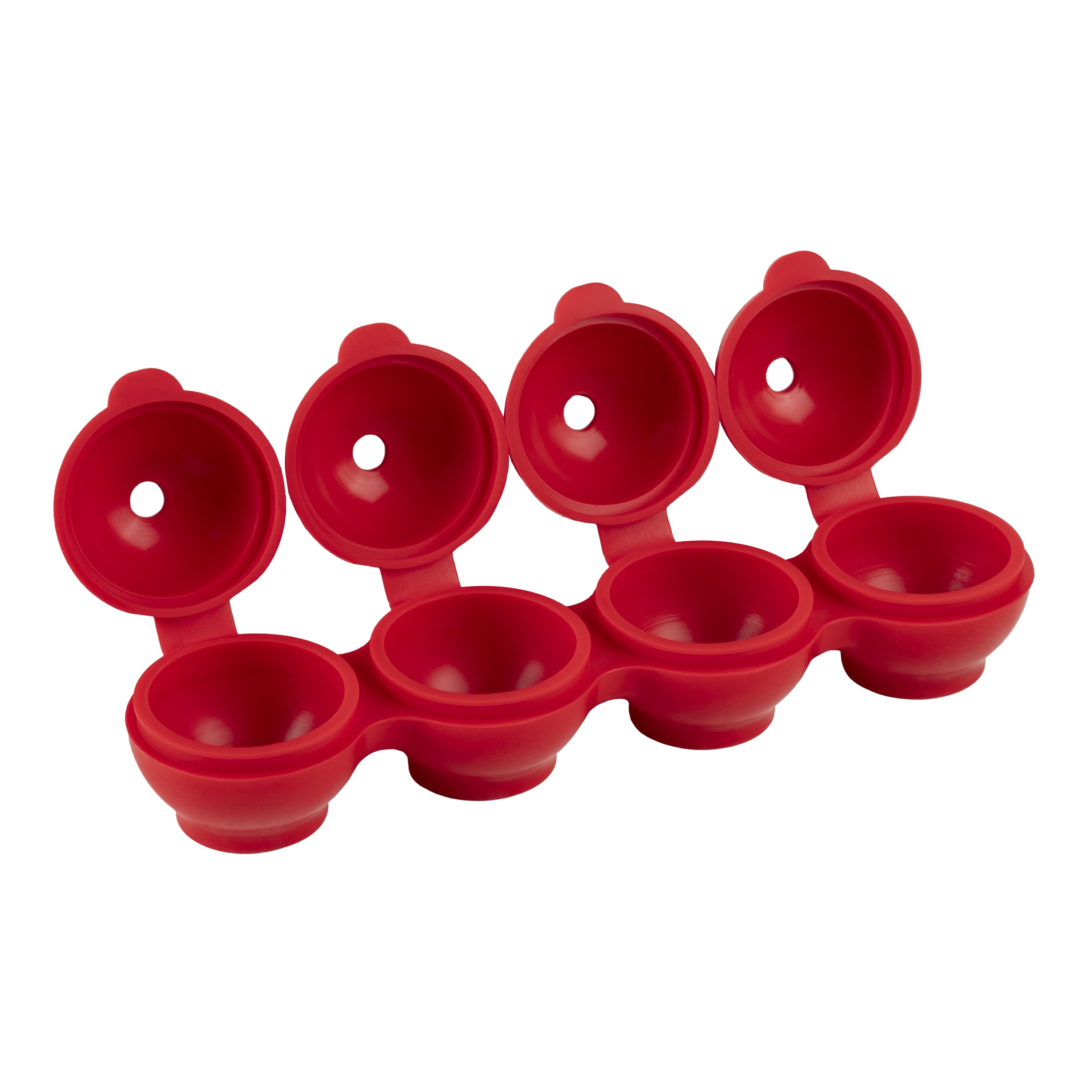 (3 pack) Joie Silicone Ice Ball Tray, With Leak Resistant Design, Makes 4 Ice Balls, BPA-Free, Red