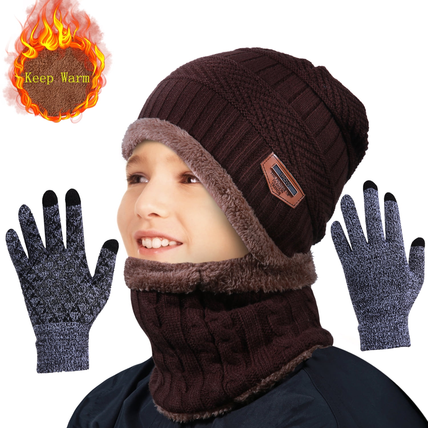 I Love My Mummy Winter Knitted Hat Warm Wool Skull Beanie Cap