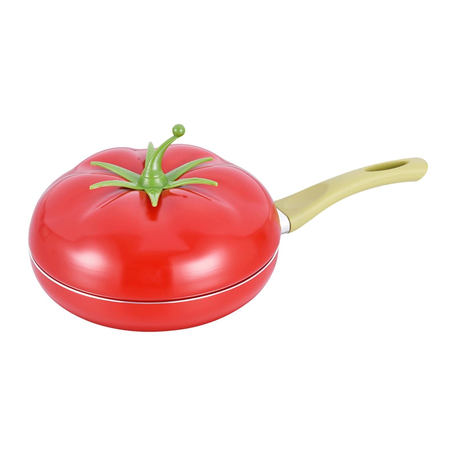 Esquirla Non Stick Frying Pan Pancake Pan with Handle Sauce with Lid Cookware Induction Cooker Compatibility Fry Pan Tomato Shaped