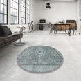 thumbnail image 3 of Ahgly Company Indoor Square Abstract Blue Abstract Area Rugs, 5' Square, 3 of 6