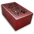 Brown Wooden Hollow Out Jewelry Box Music Box with Sankyo Musical Movement (60 Tunes Option