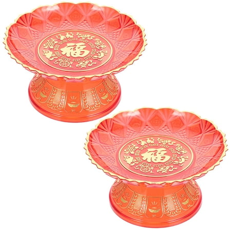 

OUNONA Tray Fruit Offeringdessert Tray Plate Snackchinese Bowls Tibetan Svering Blessing Character Fu Bowls Bowl Serving Bowl