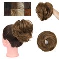 thumbnail image 1 of Chignons Pièce de Cheveux Extensions de Cheveux Synthétiques Chouchous Chignon pour Femmes Filles (Brun Châtaigne -#96, Chignon Droit), 1 of 7