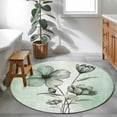 thumbnail image 3 of Round Rugs 3Ft, Green Floral Round Area Rug Washable Indoor Throw Carpet, Country Rustic Ombre Painting Art Watercolor Small Non Slip Circle Rug for Bedroom Living Room Home Decor Aesthetic, 3 of 8