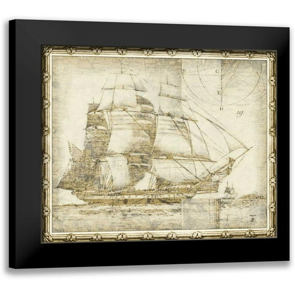 Vision Studio 14x12 Black Modern Framed Museum Art Print Titled - Ghost Ship I
