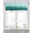 thumbnail image 2 of Teal Kitchen Valances for Windows Farmhouse Linen Window Valance Curtain for Living Room Window Treatment Ombre Modern Oil Painting Aesthetics Abstract Art Valance Rod Pocket Topper, 42 x 18 Inch, 2 of 6