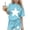Blue, variant on Girls Active Two Piece Set Short Sleeve Pullover Shirt Loose Short Workout Summer Graphic Sets 3-15Years