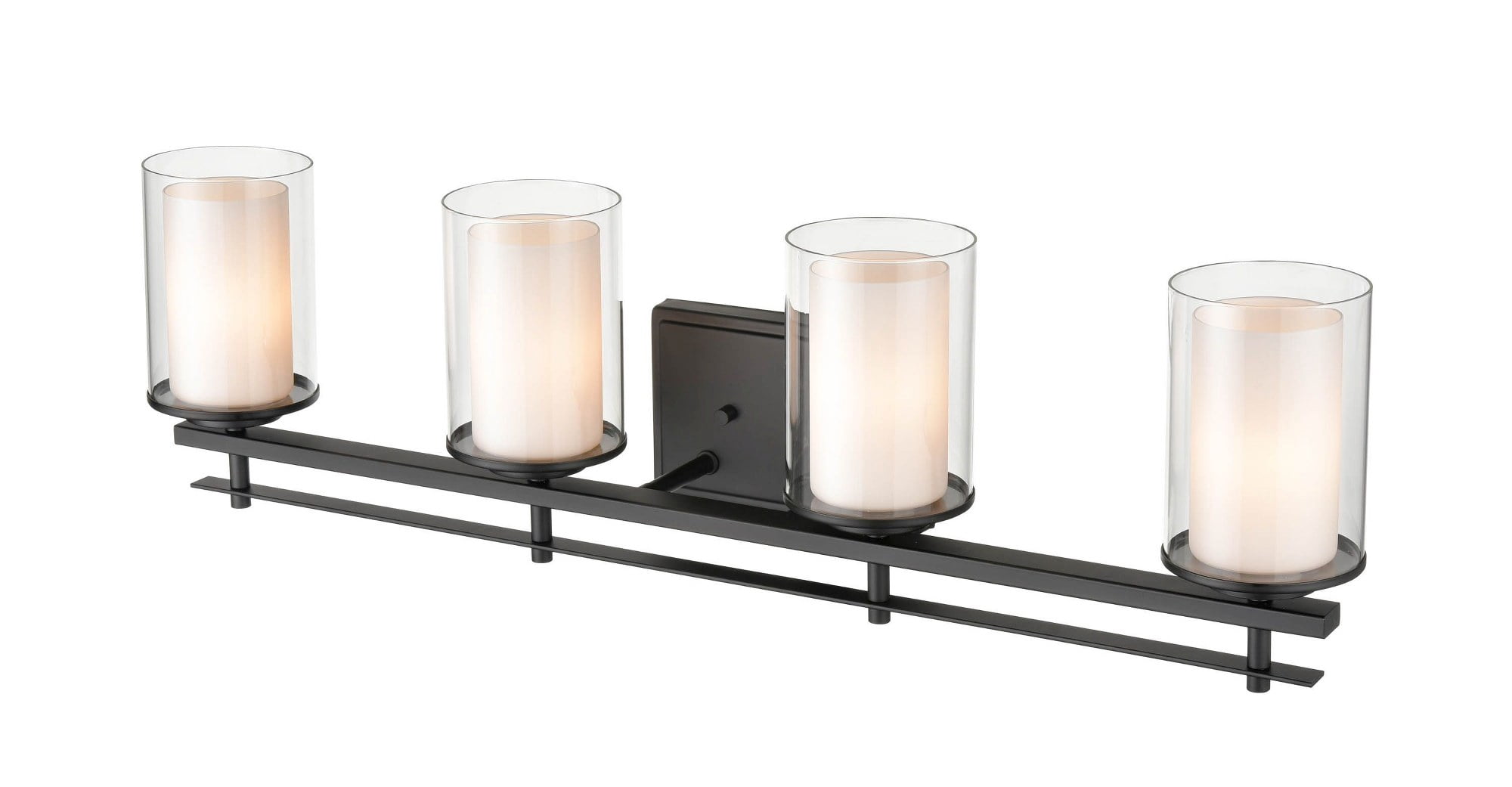 Millennium Lighting  Huderson 4 Light Metal Bathroom Vanity Fixture in Multiple Finishes Matte Black Black Matte