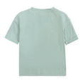 thumbnail image 3 of Toddler Kids Baby Boys Girls Solid Basic Short Sleeve Crewneck T Shirts Tops Tee Clothes For Children Cute Party Tops for Teen Girls Toddler under Shirt 6 Plain Shirt 6-12 Months Green, 3 of 6