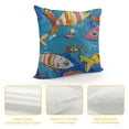 thumbnail image 4 of PRATYUS Fishes Throw Pillow Cover , Aztec Traditional Fish Pillow Cover for Kids Boys Girls Child, Cartoon Sea Animals Cushion Cover, Colorful Fishes Decorative Pillow Cover, White, 4 of 5