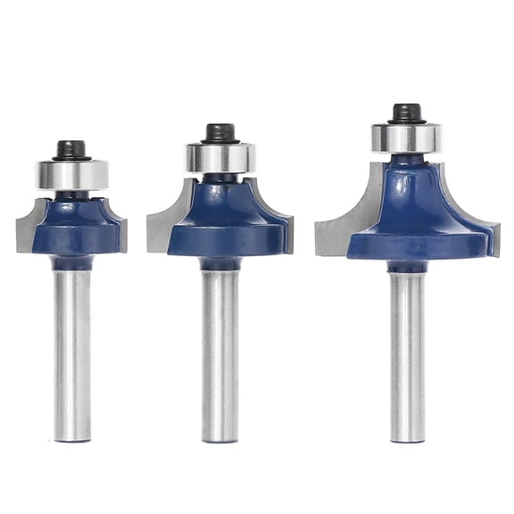 3 Pcs 1/4" Shank Round Over Beading Edging Router Bit Set For Woodworking